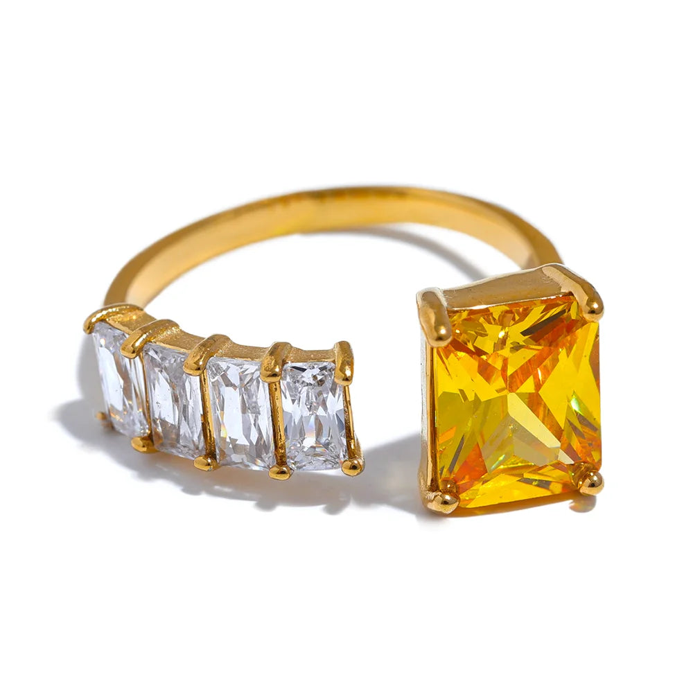 Emerald cut cocktail rings