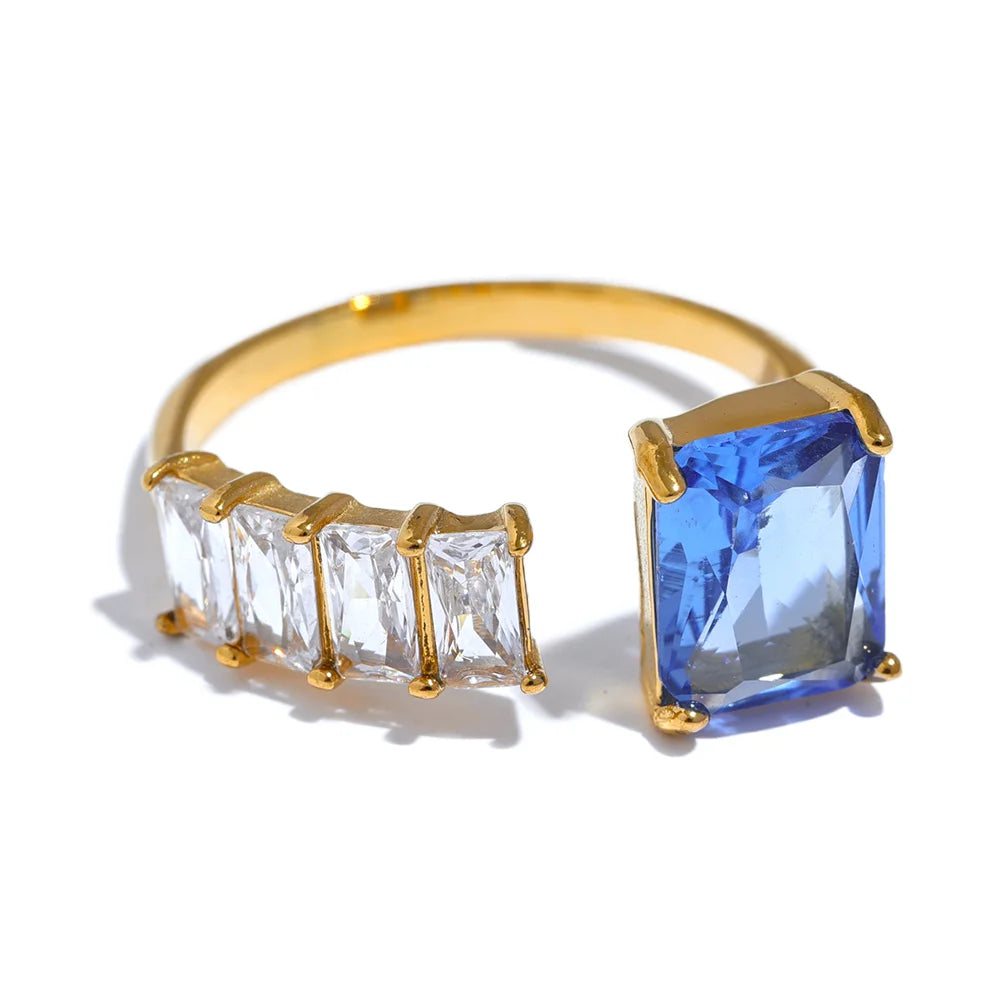 Emerald cut cocktail rings