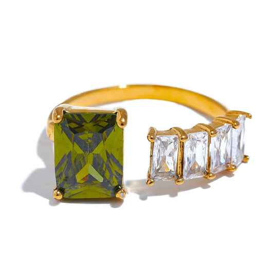Emerald cut cocktail rings
