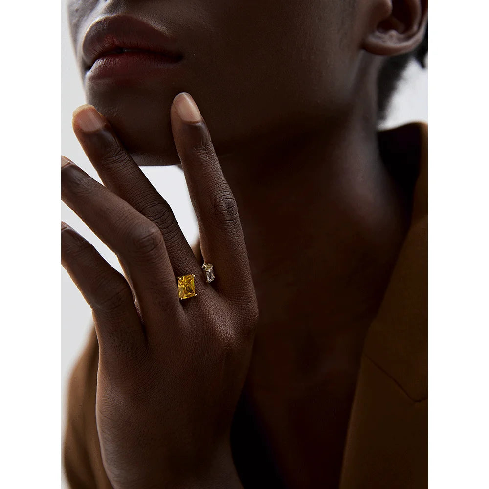 Emerald cut cocktail rings