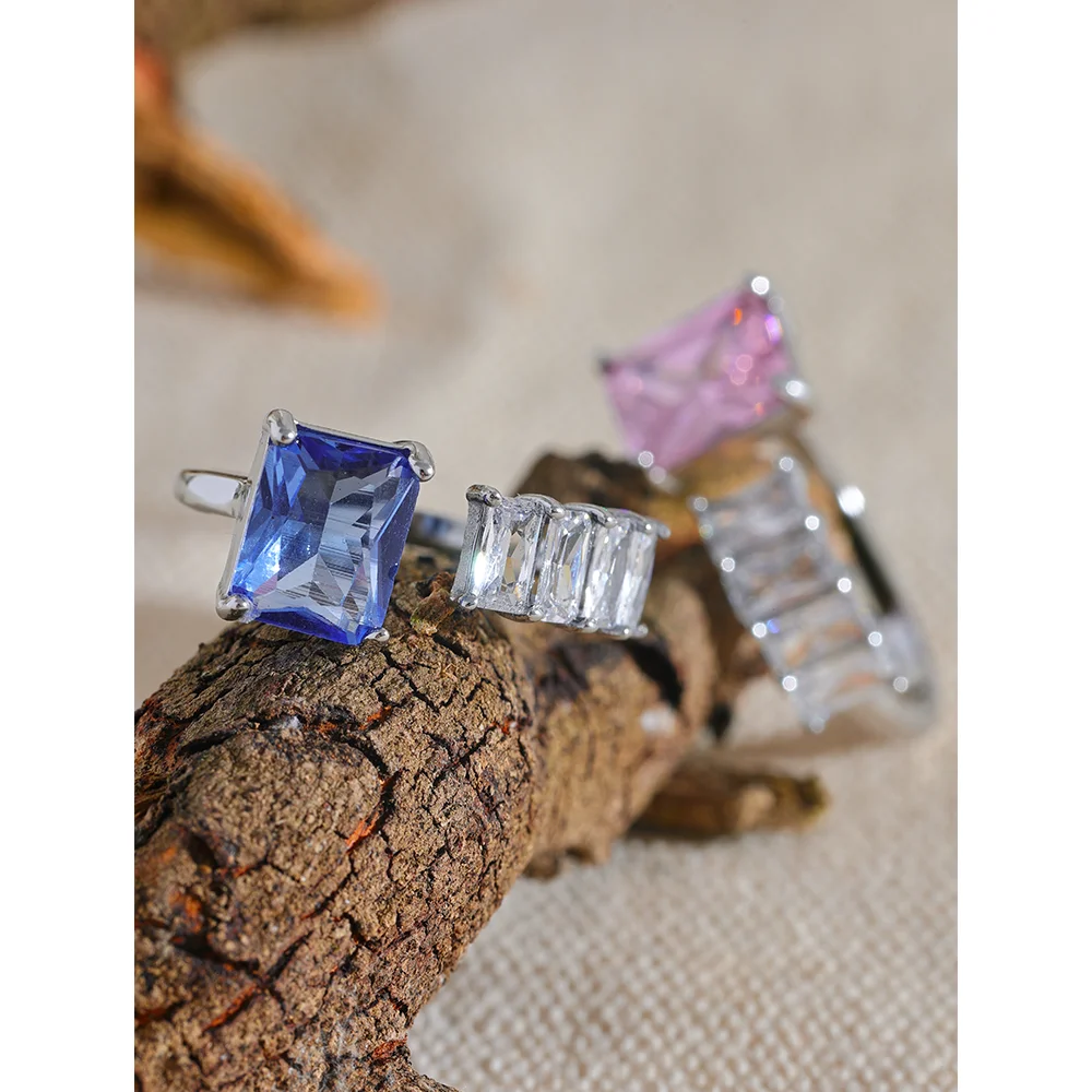 Emerald cut cocktail rings