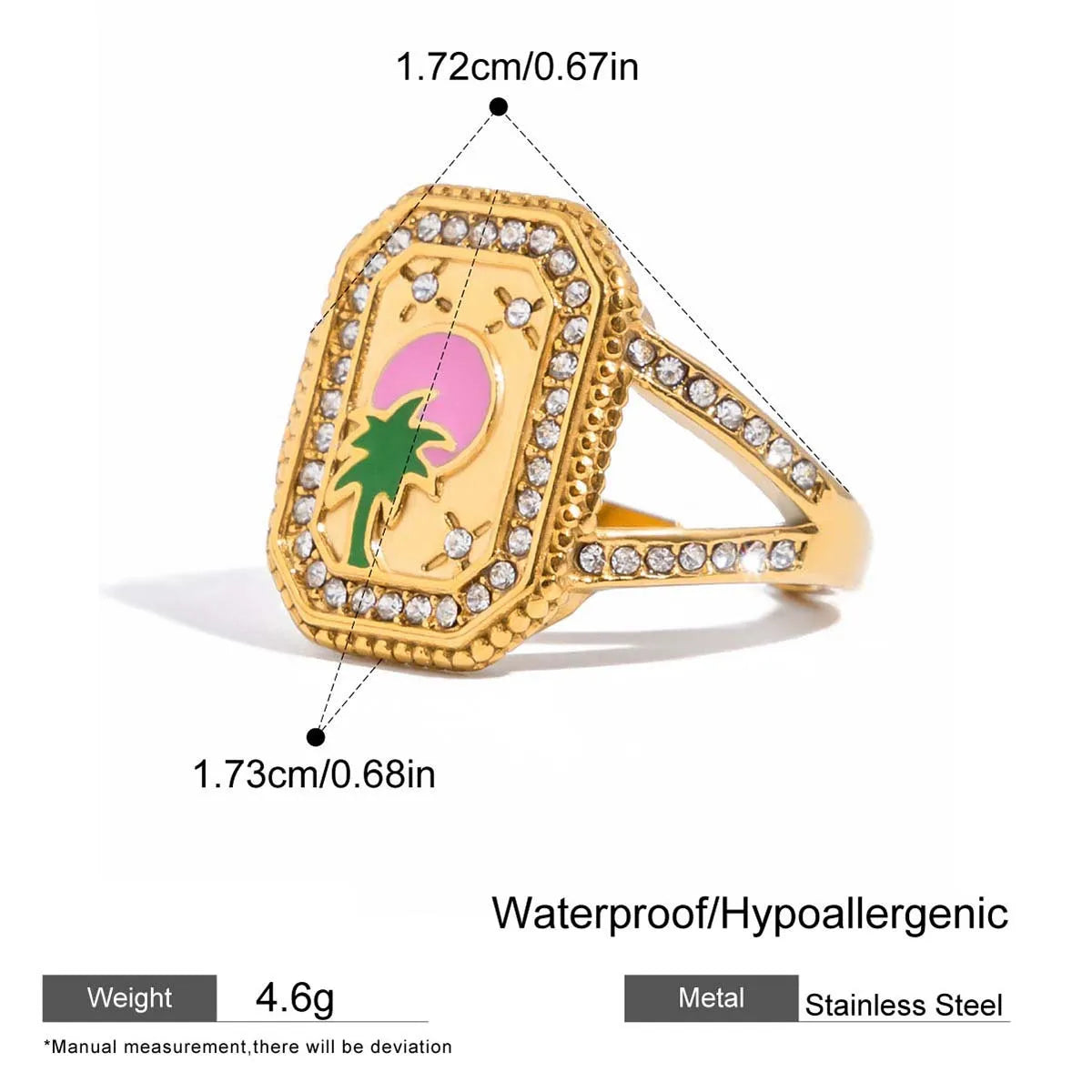 Engraved Tarot Rings - Vintage Zircon Jewelry