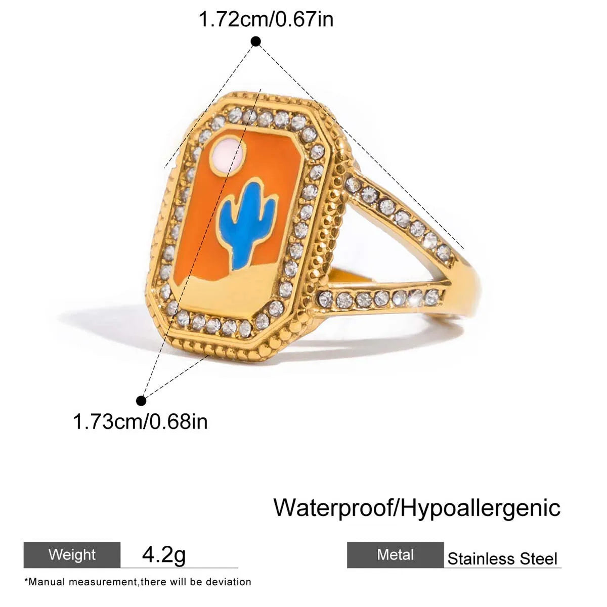 Engraved Tarot Rings - Vintage Zircon Jewelry