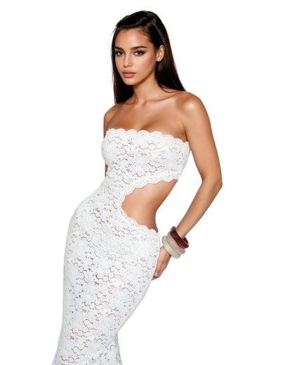 Lace Off-Shoulder Sexy Maxi Dress – Summer Party Style