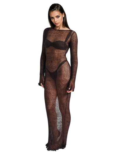 Mesh Backless Maxi Dress - Elegant Summer Style