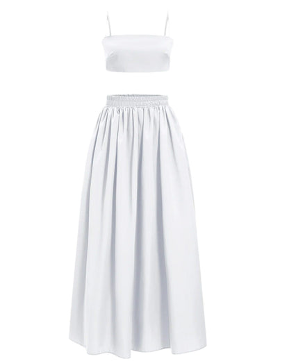 Summer Beach Style Cotton Skirt Set