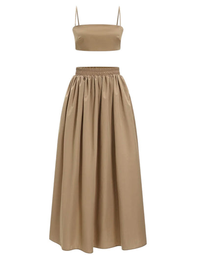 Summer Beach Style Cotton Skirt Set