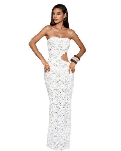 Lace Off-Shoulder Sexy Maxi Dress – Summer Party Style