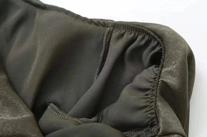Fabric details of Gray Off-Shoulder Maxi Dress