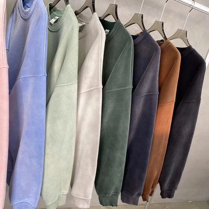Fabric details of Washed Out Crew Neck Sweatshirt