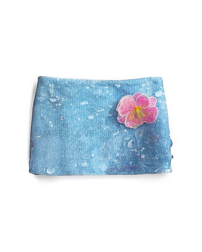 Flower Pop Mini Skirt Sequin Mini Skirt