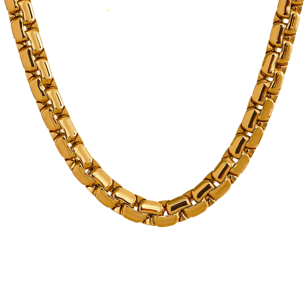 Gold 18k Gold Plated Chunky Chain Jewelry Set