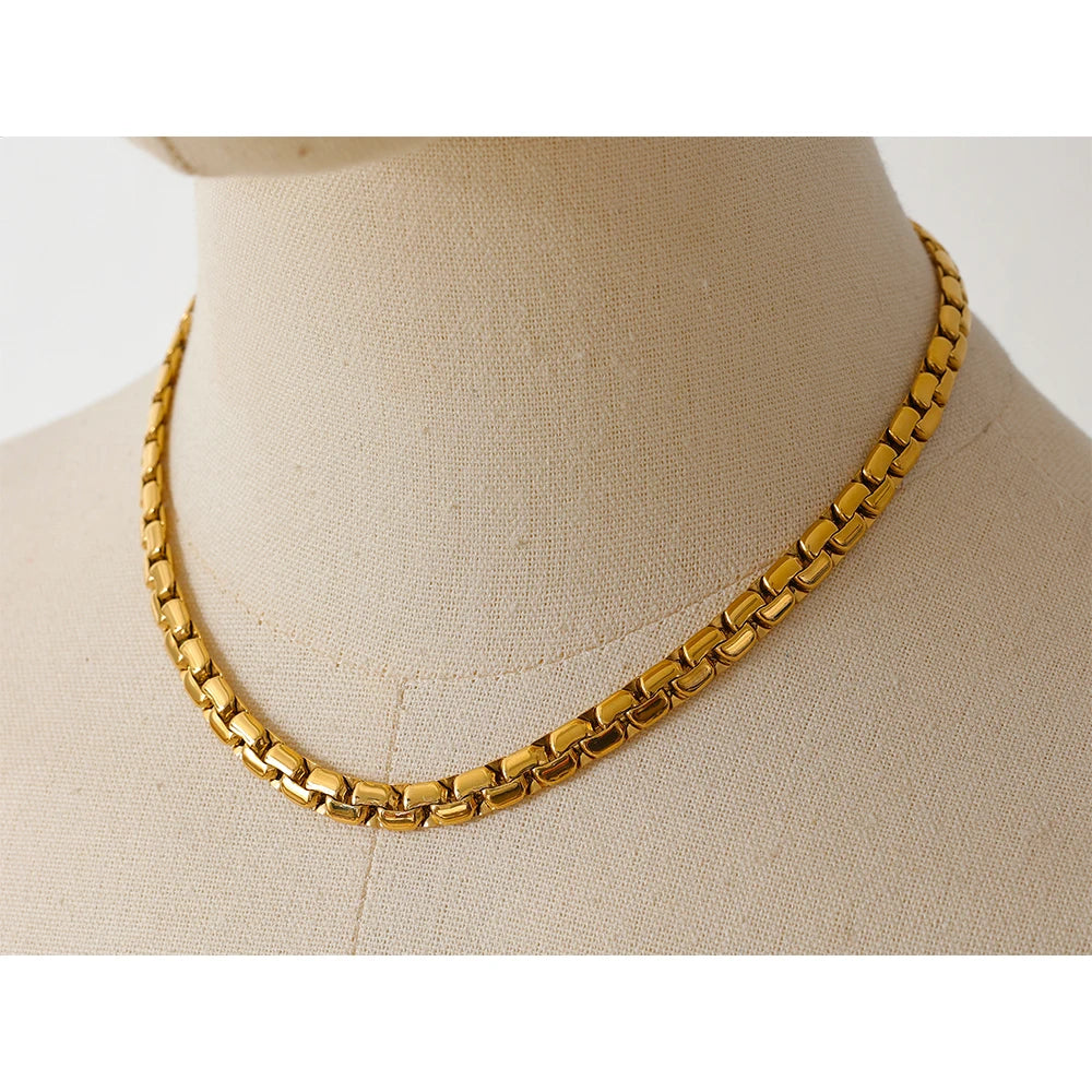 Gold 18k Gold Plated Chunky Chain Jewelry Set