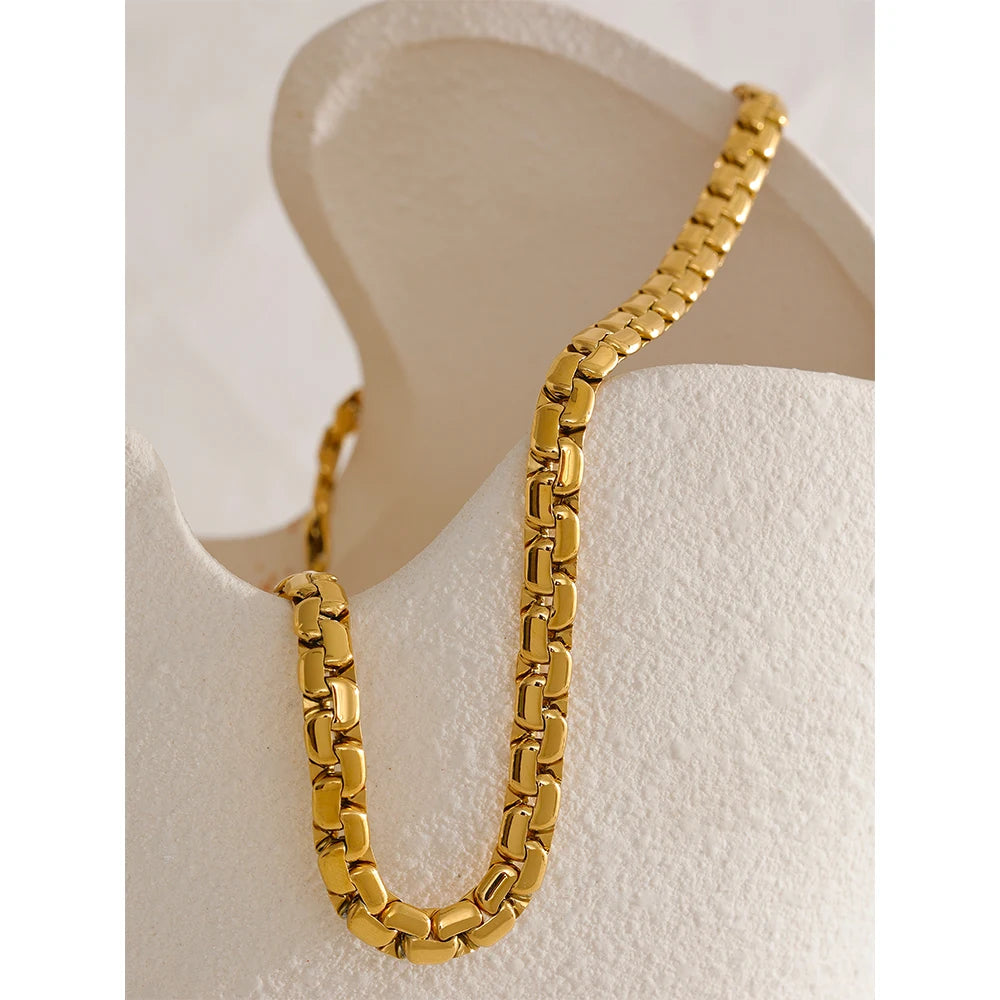 Gold 18k Gold Plated Chunky Chain Jewelry Set