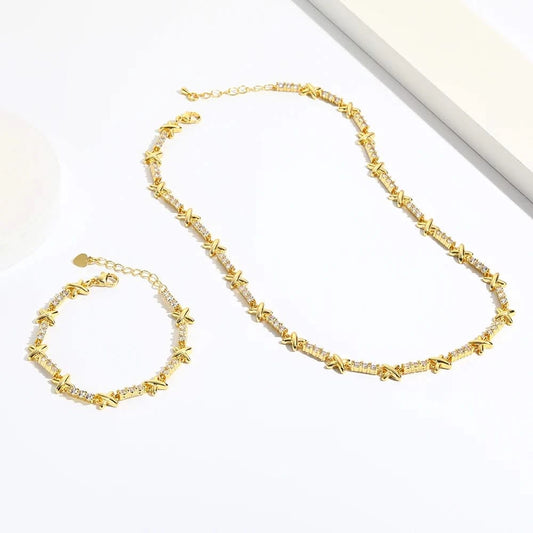 Gold Cross Chunky Choker - Statement Aesthetic Necklace