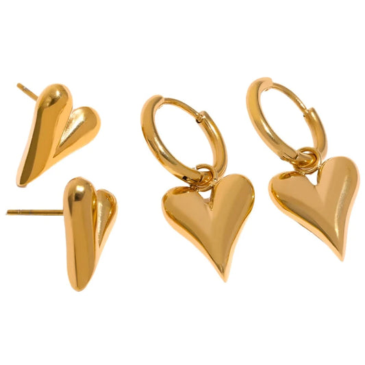 Gold Eternal Heart Earrings