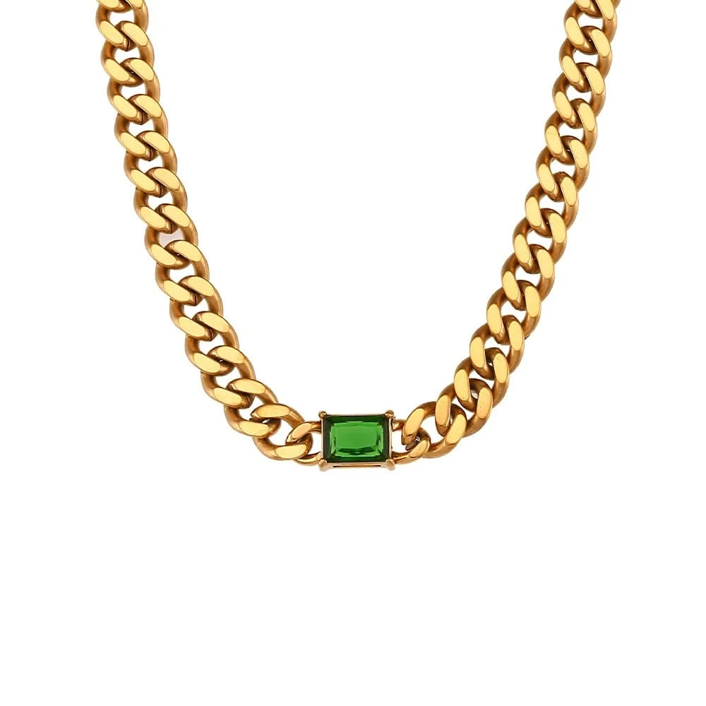 Gold Plated Cuban Chain Necklace - Trendy Choker