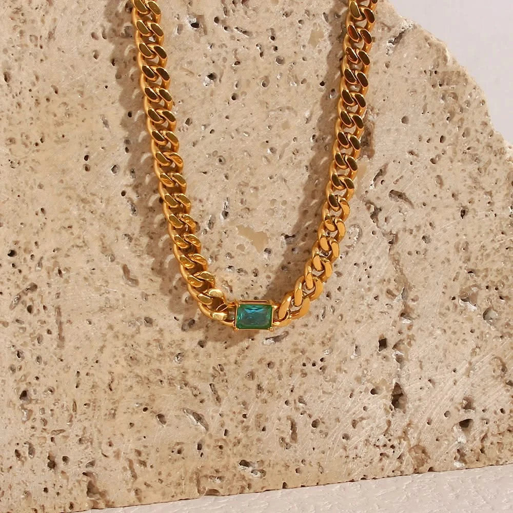 Gold Plated Cuban Chain Necklace - Trendy Choker