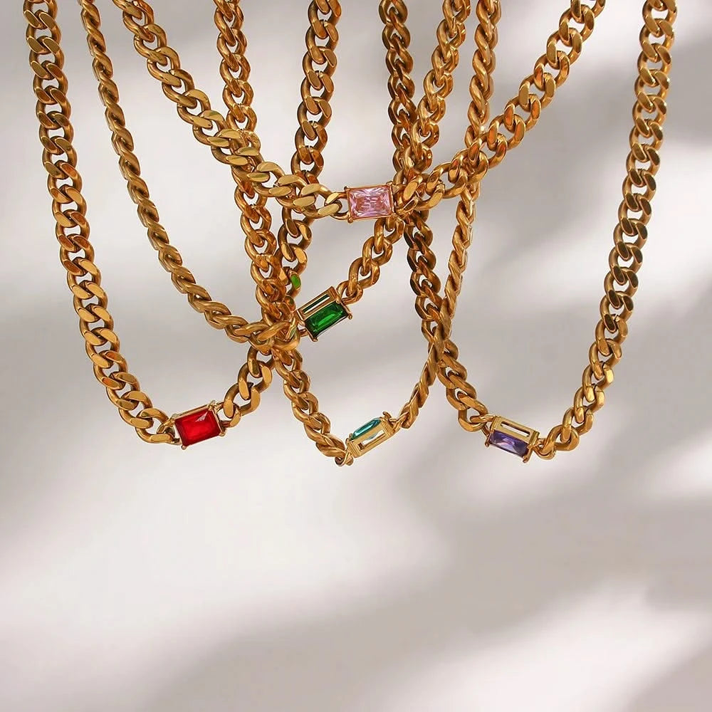 Gold Plated Cuban Chain Necklace - Trendy Choker