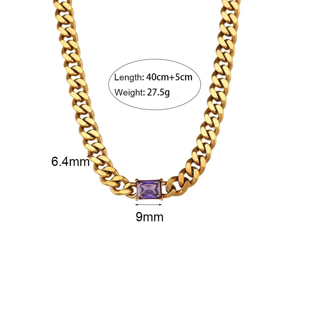 Gold Plated Cuban Chain Necklace - Trendy Choker