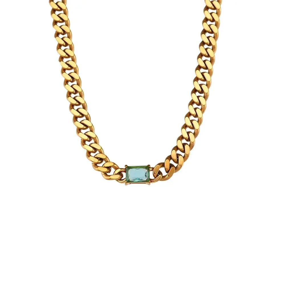 Gold Plated Cuban Chain Necklace - Trendy Choker