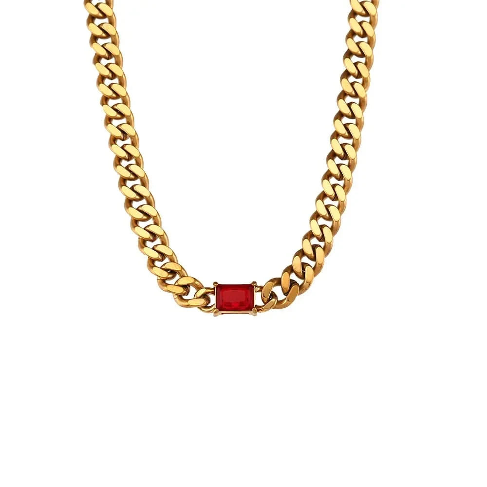 Gold Plated Cuban Chain Necklace - Trendy Choker