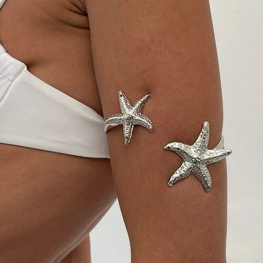 Gold Starfish Arm Chain Bracelet - Beach Style