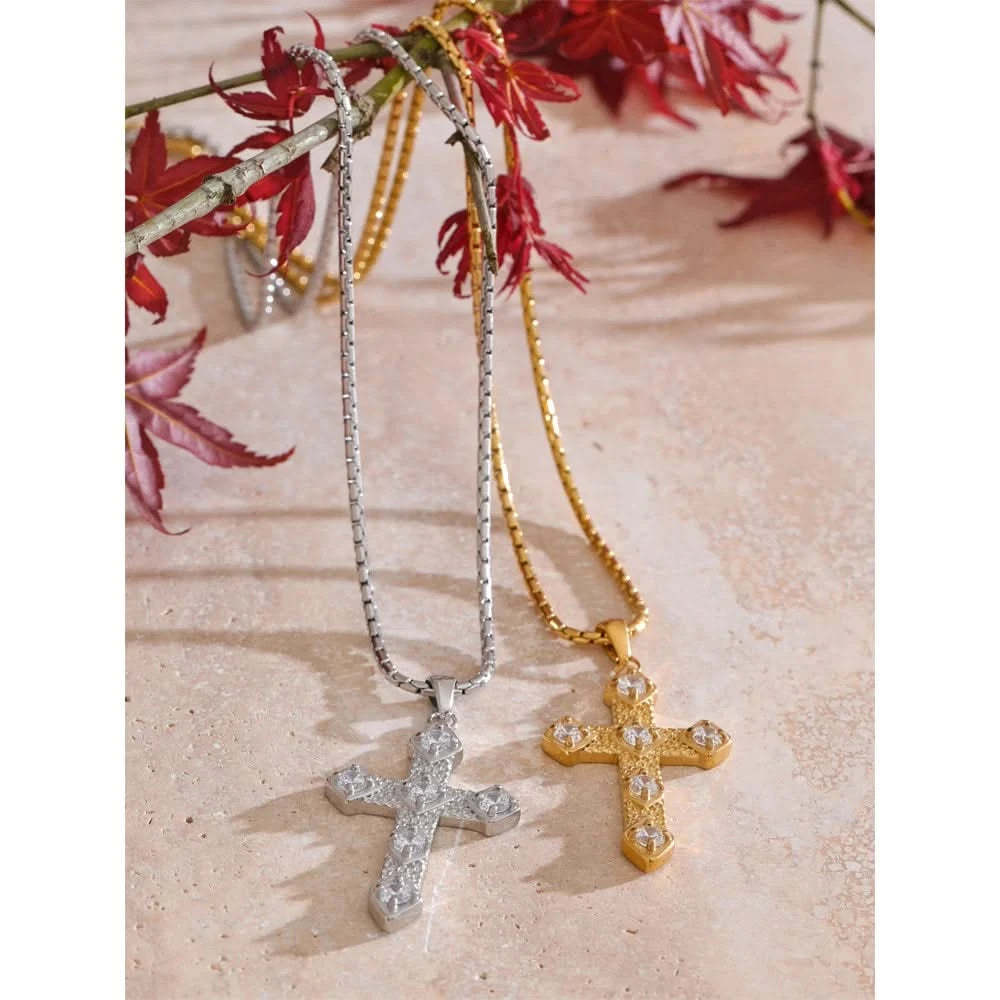 Gold and Silver Cross Pendant Necklaces