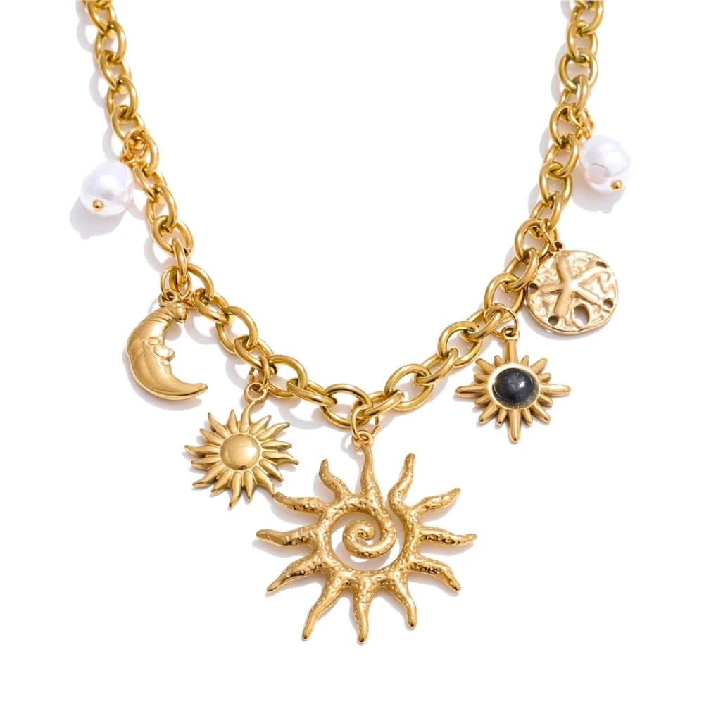 Golden Sun Starfish Necklace - Trendy Statement Jewelry