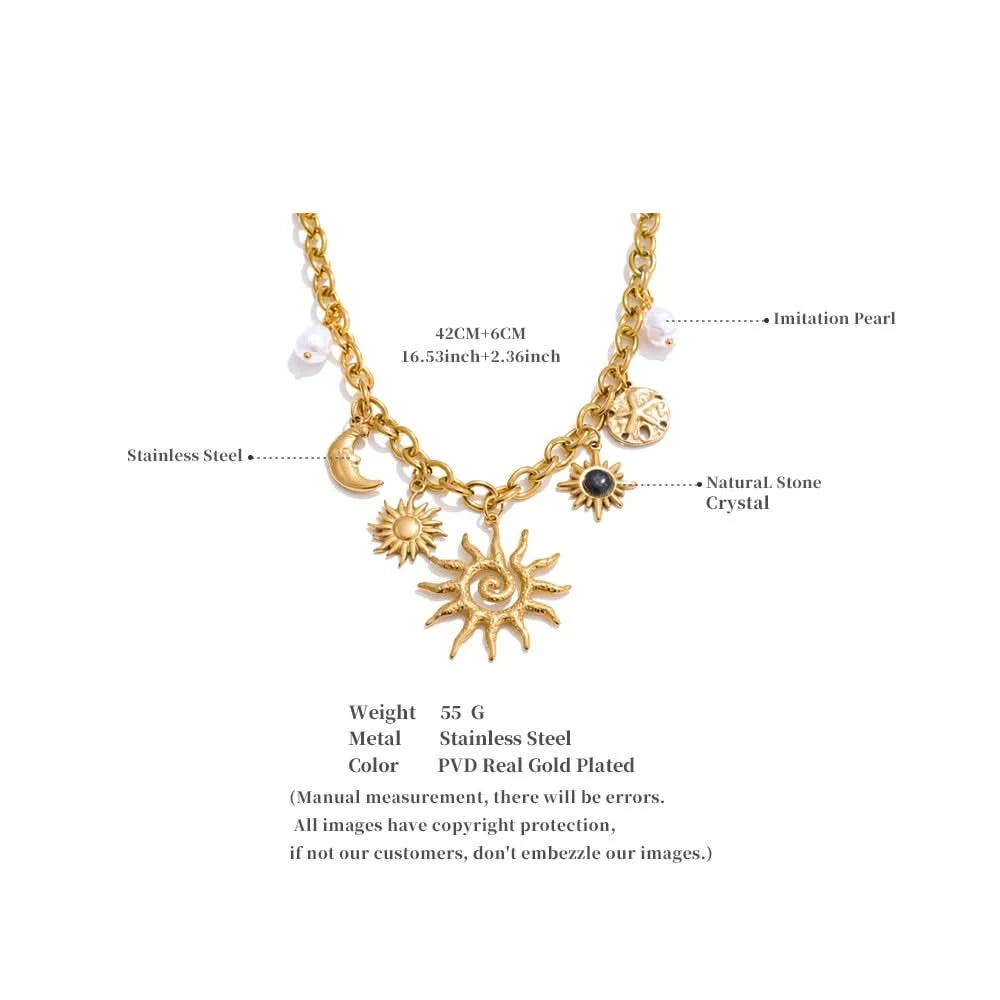 Golden Sun Starfish Necklace - Trendy Statement Jewelry