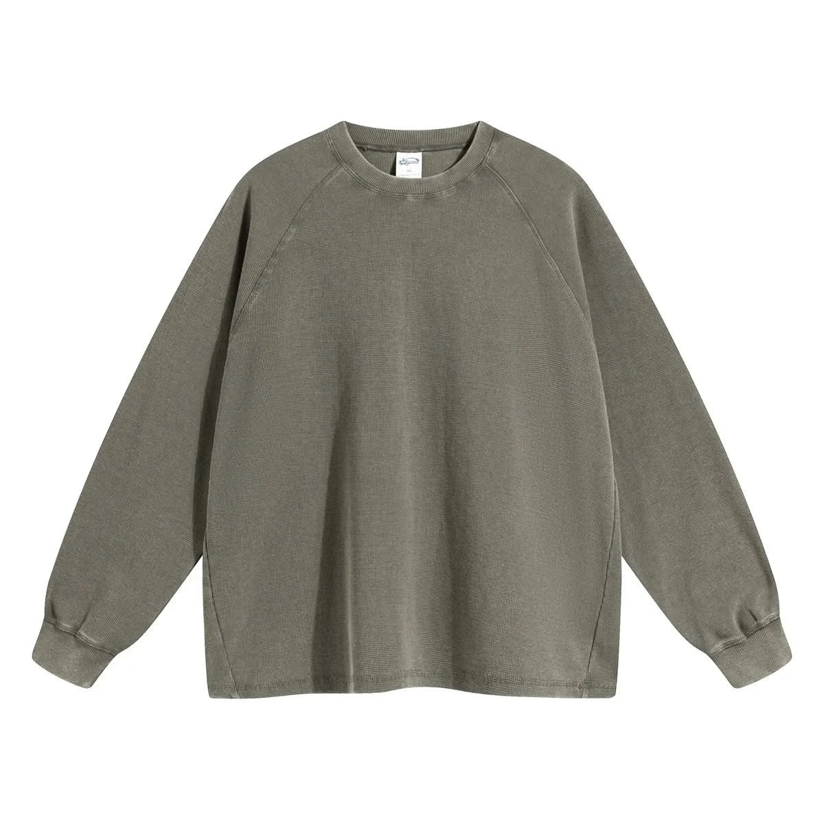 Gray-Green Pullover Crew Neck Jacket