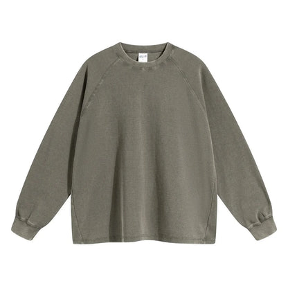 Gray-Green Pullover Crew Neck Jacket