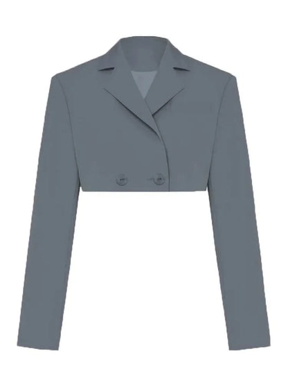 Gray Blazer Cropped Top Only