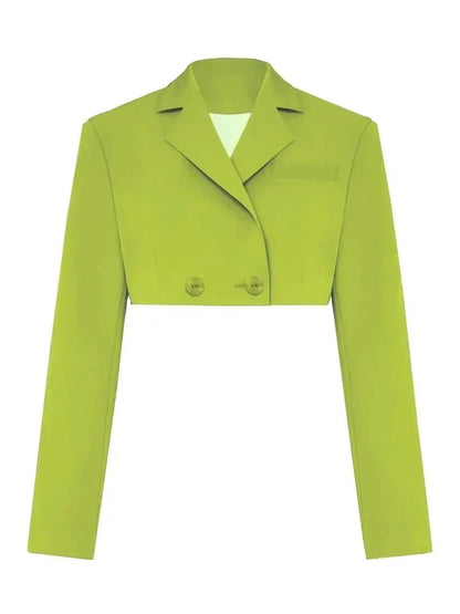 Green Blazer Cropped Top