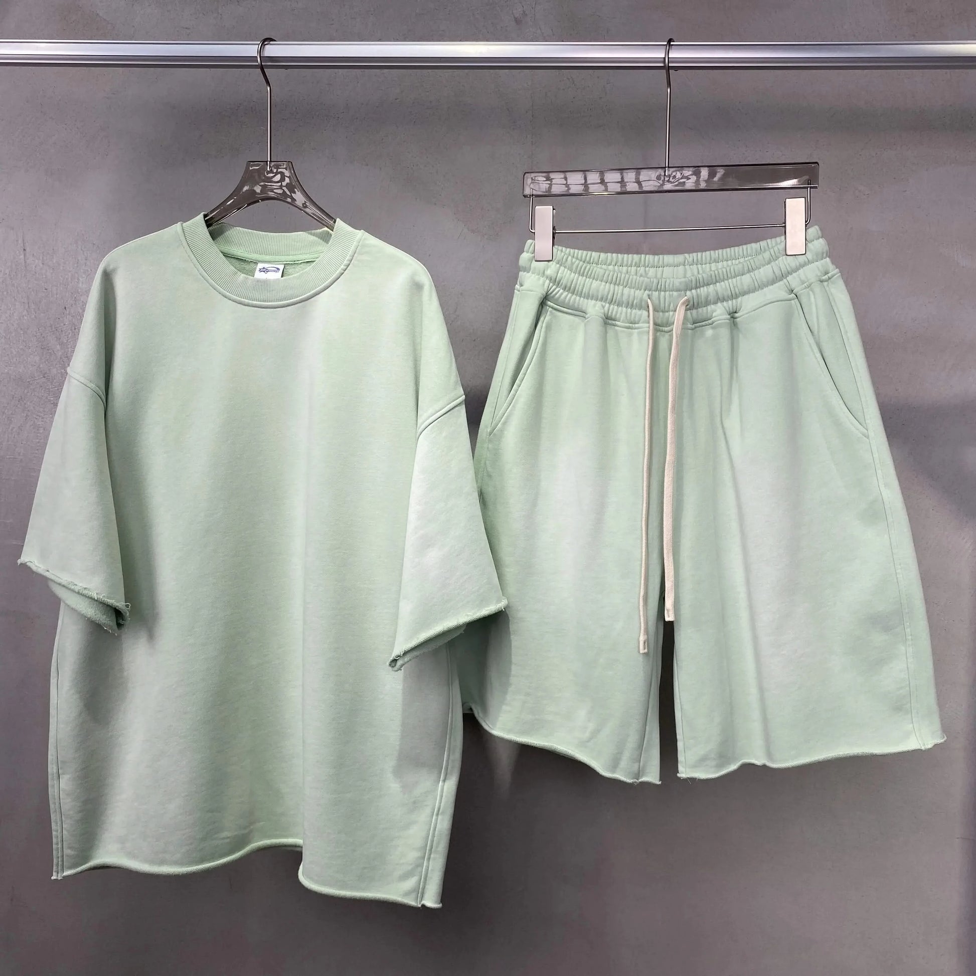 Green Oversized T-shirt with Matching Shorts