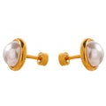 Gold Pearls Stud Earrings