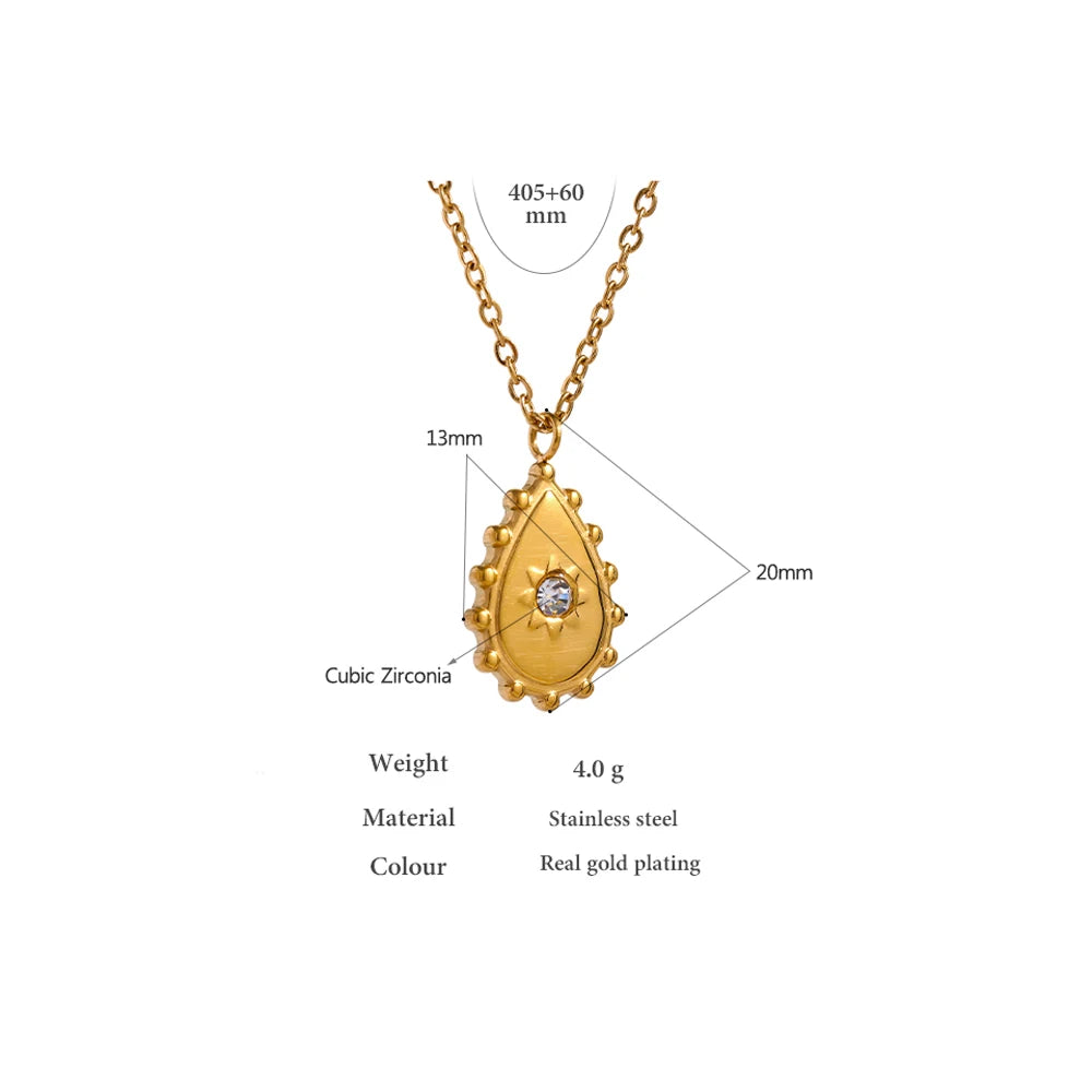 Size Details of Water-Drop Pendant Necklace
