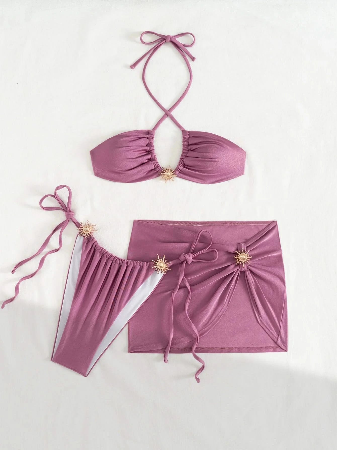 Halter Bikini Set with Skirt – Beach Chic Style