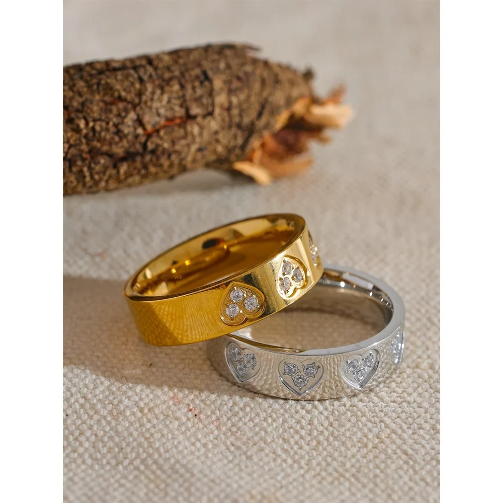 Heart-Inlay Rings