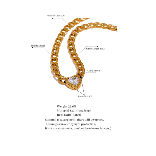 Heart Pendant - Elegant Chain Necklace