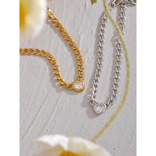Heart Pendant - Elegant Chain Necklace