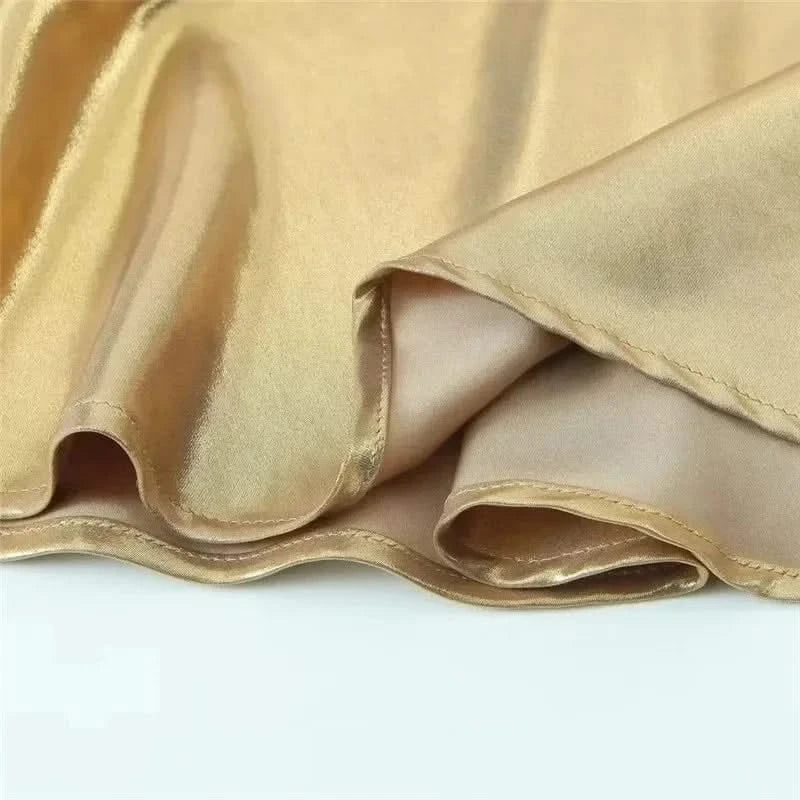Hemline Details of Gold Old Money Skirt