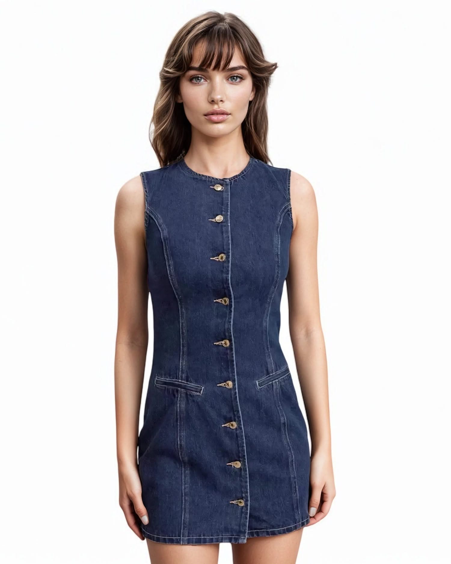 white christmas dresses Akira All About My Business Denim Mini Dress main image 1