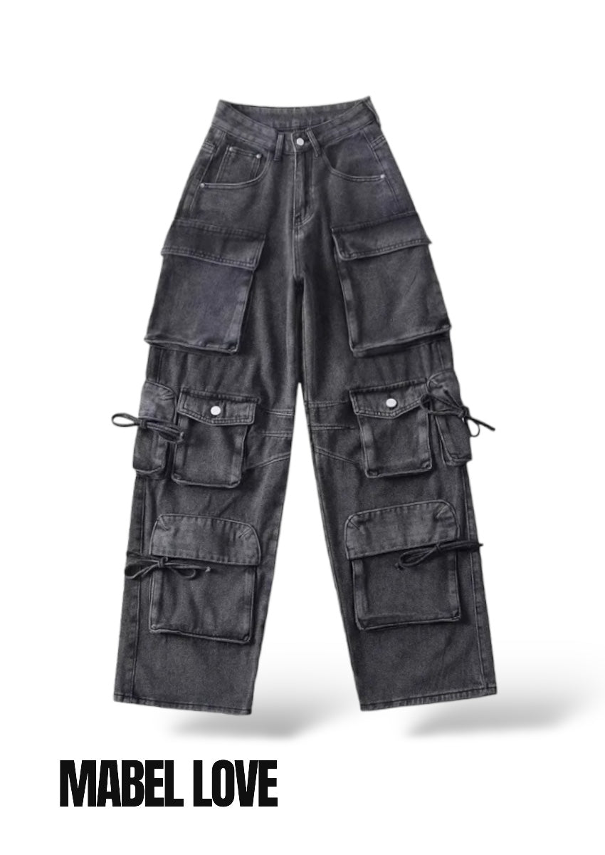 black cargo jeans
