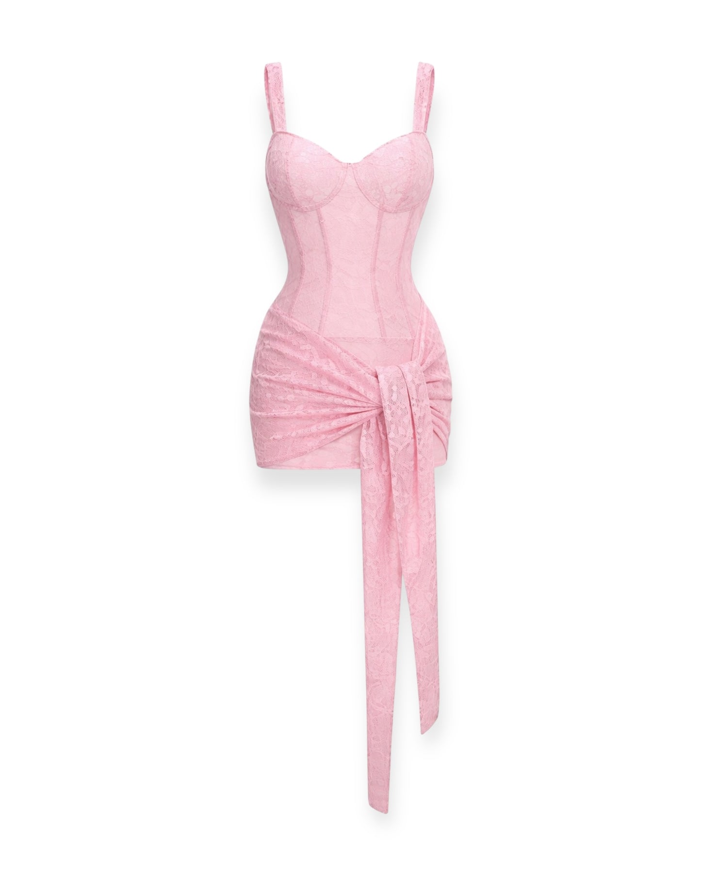 Lina Floral Print Straps Patchwork Bodycon Mini Dress