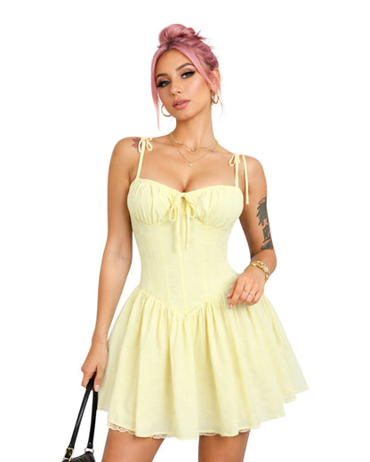 Lace Up Mini Dress