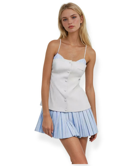 Chic Patchwork Tube Top Mini Dress