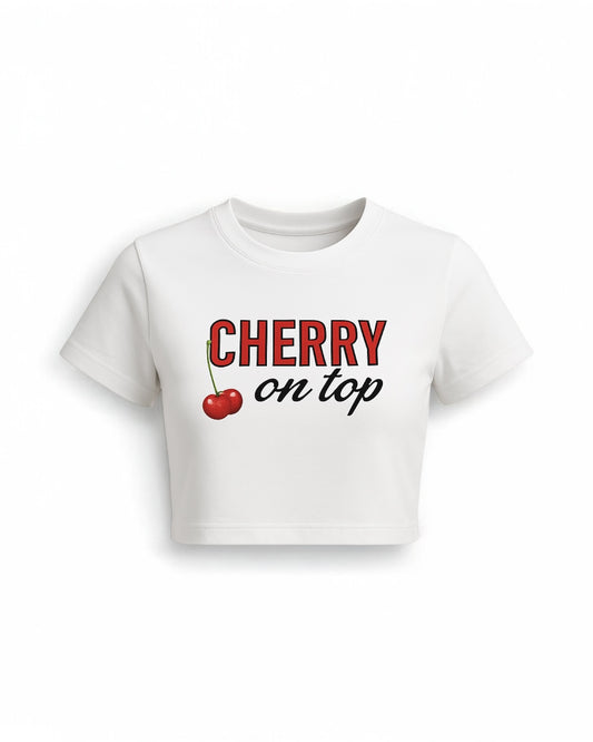 Cherry Crop Tee - Fitted Style