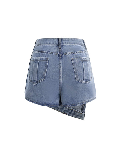 Irregular Hem Short Skirt - detail shot