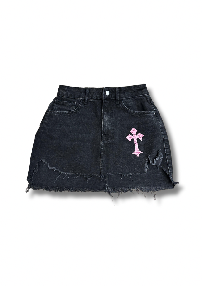 Black Denim Skirt, 